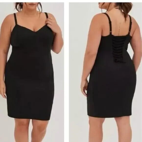 torrid Dresses & Skirts - NWT Torrid Mini Scuba Lace-Up Bodycon Dress
